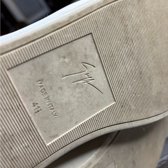 Giuseppe Zanotti Beige High-Top Sneakers with Gold Accents